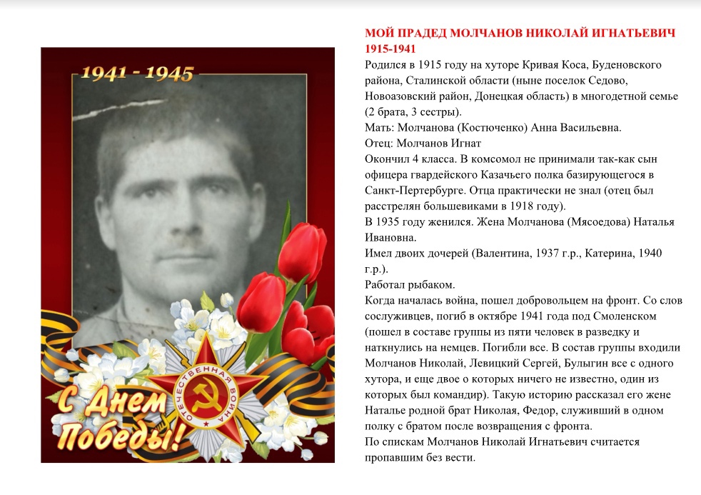 Молчанов Николай Игнатьевич.